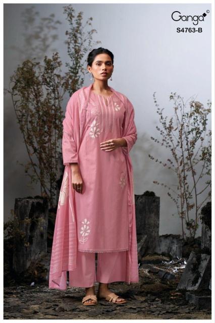 Ganga liyanshi 4763 catalog dress materials collection-wholesale retail